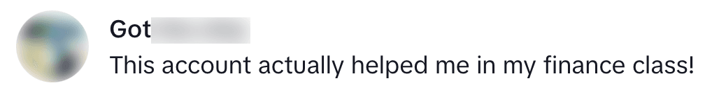 Comment: This account actually helped me in my finance class